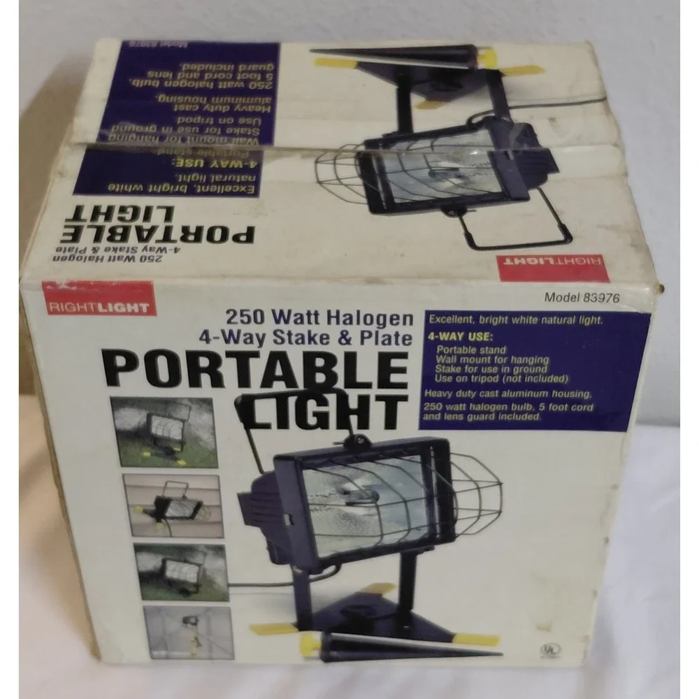 RightLight 250W Halogen Portable Work Light Model 83976 New In Box